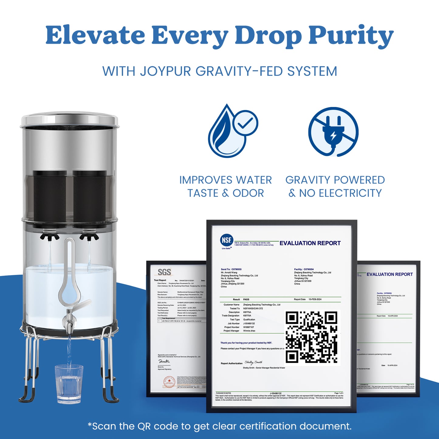 Joypur Visdow Classic Gravity Water Filter System with Iconic Dome Lid